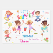 Lasst uns den springenden Park-Kindergeburtstag ab Geschenkpapier Set (Vorderseite)