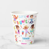 Lasst uns den springenden Park-Kindergeburtstag ab Pappbecher (Vorderseite)