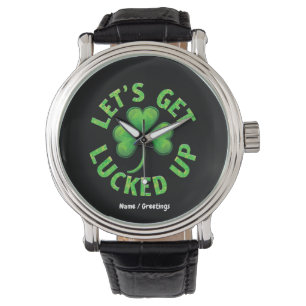 Lasst uns den St. Patrick's Day Funny aufholen Armbanduhr