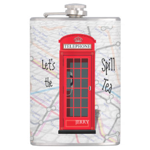 Lasst uns den Tee verschütten – London Tube Map ro Flachmann