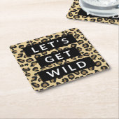 Lasst uns den wilden Cheetah-Junggeselinnen-Abschi Rechteckiger Pappuntersetzer (angewinkelt)