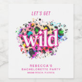 Lasst uns den wilden Cheetah-Junggeselinnen-Abschi Weinetikett (Einzelnes Label)