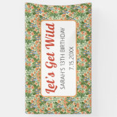 Lasst uns den wilden Macaw-Dschungel zum Geburtsta Banner (Vertikal)