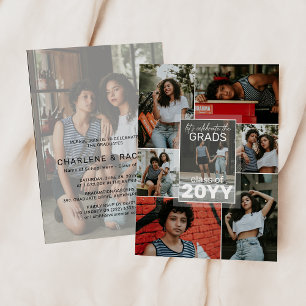 Lasst uns die Absolventen feiern! Foto-Collage Abs Einladung