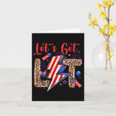 Lasst uns die amerikanische Fahne am 4. Juli loswe Karte (Gelbe Blume)