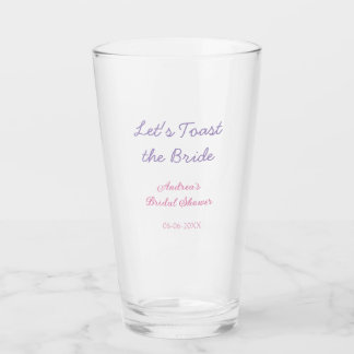 Lasst uns die Braut Brautparty lila Name da Glas