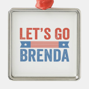 Lasst uns die Brenda Kamala Wahl 2024 gehen Ornament Aus Metall