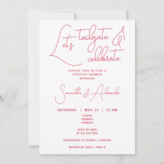 Lasst uns die Dusche für Hochzeitsfeiern Einladung (Vorderseite)