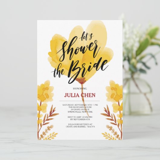 Lasst uns die Einladung der Braut duschen (Stehend Vorderseite)