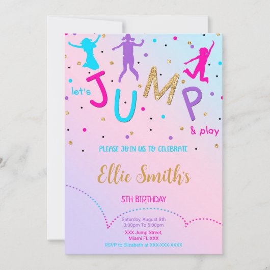 Lasst uns die Einladung springen (Vorderseite)