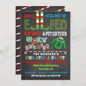 Lasst uns die Einladung von Chrismas Party Elf auf (Vorne/Hinten)