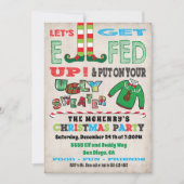 Lasst uns die Einladung von Chrismas Party Elf auf (Vorderseite)