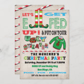 Lasst uns die Einladung von Chrismas Party Elf auf (Vorne/Hinten)