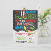 Lasst uns die Einladung zum Weihnachts-Party Elf e (Stehend Vorderseite)