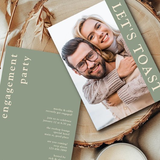 Lasst uns die Engagement-Partei für grünes Cream-F Einladung