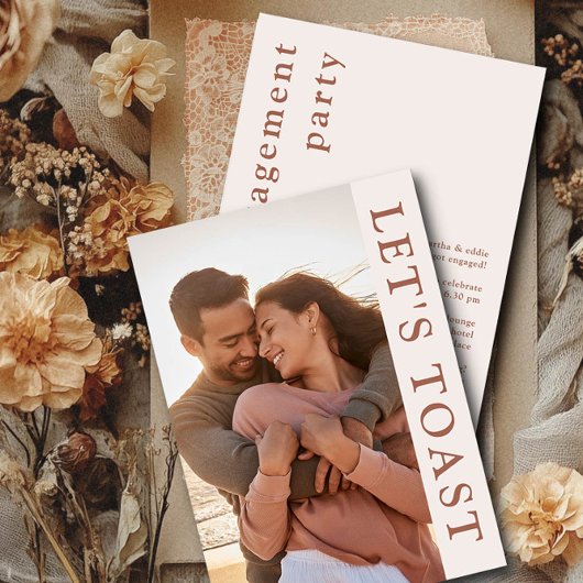 Lasst uns die Foto-Engagement-Partei Toast Einladung