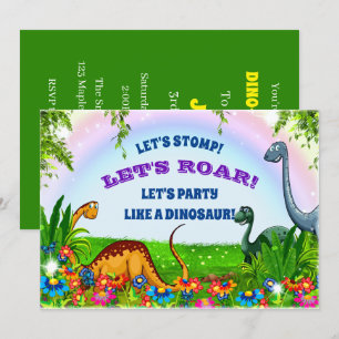 Lasst uns die Geburtstagsparty von Dinosaurier abs Einladung