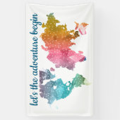 Lasst uns die geometrische Weltkarte des Abenteuer Banner (Vertikal)