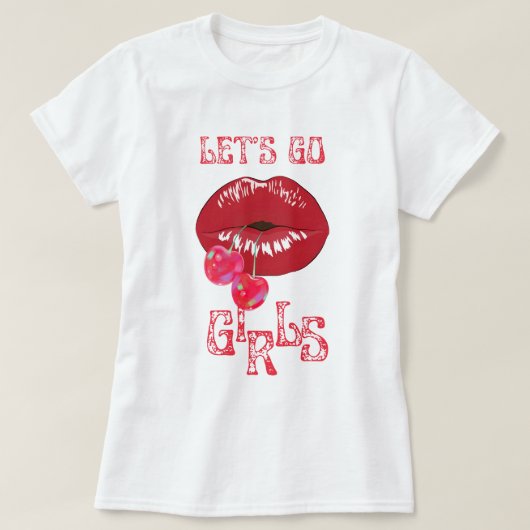 Lasst uns die Girls Kirsche Junggeselinnen-Abschie T-Shirt (Design vorne)