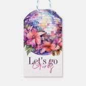 Lasst uns die Girls Pink gehen Letzte Disco-Jungge Geschenkanhänger (Rückseite)