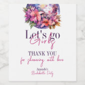 Lasst uns die Girls Pink gehen Letzte Disco-Jungge Weinetikett (Einzelnes Label)