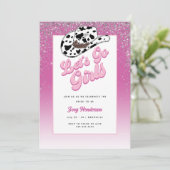 Lasst uns die Girls pink Weekend Junggeselinnen-Ab Einladung (Stehend Vorderseite)