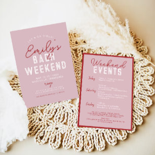 Lasst uns die Mädchen gehen Moderne Rosa und Rote Einladung