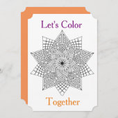 Lasst uns die Party Einladung einfärben (Vorne/Hinten)