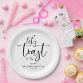 Lasst uns die schicke, kalligraphische Engagement- Pappteller (Party)