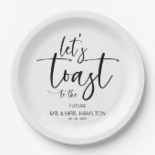 Lasst uns die schicke, kalligraphische Engagement- Pappteller (Vorderseite)
