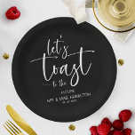 Lasst uns die schicke, kalligraphische Engagement- Pappteller<br><div class="desc">Eine stilvolle Kalligraphie-Engagement Party Papier Platte. Einfach mit Ihren Daten personalisieren. ANKUNFT: Wenn Sie eine Anpassung des Designs benötigen,  kontaktieren Sie mich bitte über den Chat; wenn Sie Informationen über Ihre Bestellung,  Versandoptionen,  etc. benötigen,  kontaktieren Sie mich bitte direkt in Touch mit dem Zazzle-Support.</div>