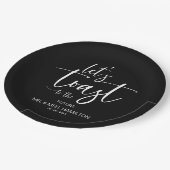 Lasst uns die schicke, kalligraphische Engagement- Pappteller (Schrägansicht)