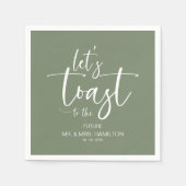 Lasst uns die schicke, kalligraphische Engagement- Serviette (Vorderseite)