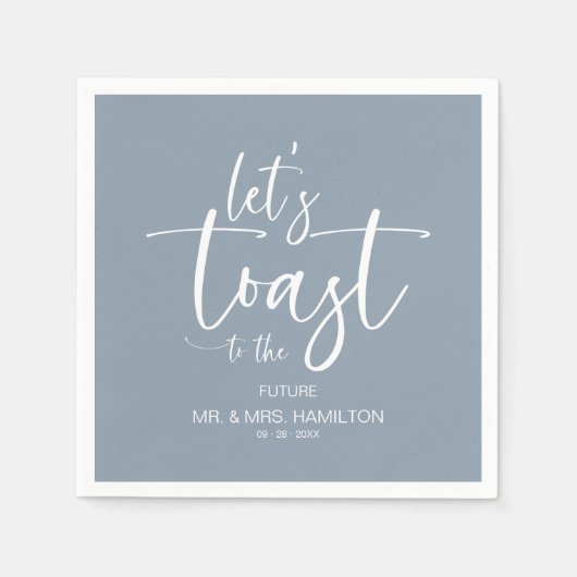 Lasst uns die schicke, kalligraphische Engagement- Serviette (Vorderseite)