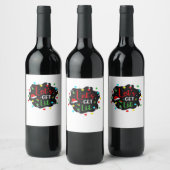 Lasst uns die sonnigen Weihnachten trinken Lights Weinetikett (Flaschen)