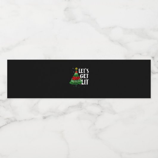 Lasst uns die sonnigen Weihnachten trinken Männer Wasserflaschenetikett (Einzelnes Label)