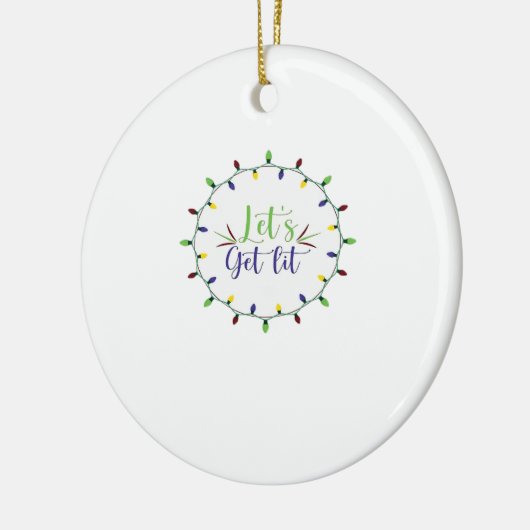 Lasst uns die sonnigen Weihnachtslichter des Weihn Keramik Ornament (Links)