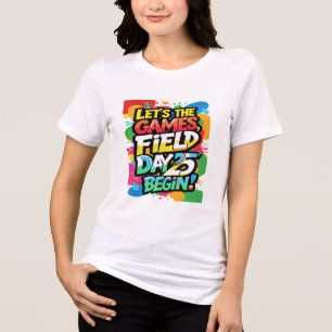 Lasst uns die Spiele anfangen Shirt, Retro Field D Tri-Blend Shirt