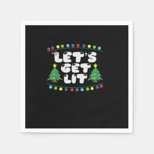 Lasst uns die Weihnachtsbaum-Jingle-Glocken sehen Serviette