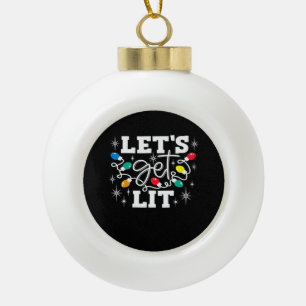 Lasst uns die Weihnachtsbeleuchtung in der Weihnac Keramik Kugel-Ornament