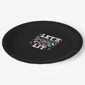 Lasst uns die Weihnachtslichter im sonnigen Retro  Pappteller (Schrägansicht)