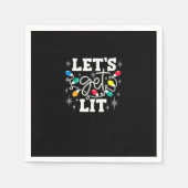 Lasst uns die Weihnachtslichter im sonnigen Retro Serviette (Vorderseite)