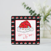 Lasst uns die Weihnachtsmannmütze der Lichter sehe Karte (Stehend Vorderseite)