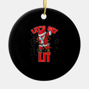 Lasst uns die Weihnachtsmannmütze trinken und Weih Keramik Ornament