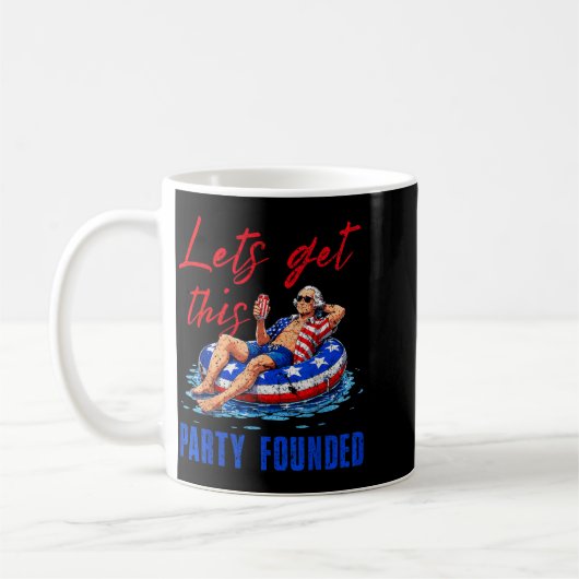 Lasst uns diese Party gegründet Pool Float USA 4. Kaffeetasse (Links)