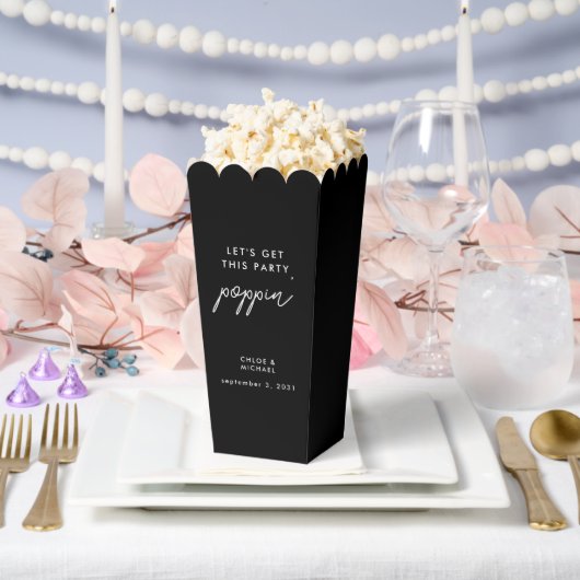 Lasst uns dieses Party Poppin Black Wedding Popcor Geschenkschachtel (Hochzeit)