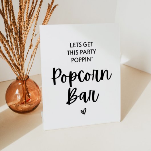 Lasst uns dieses Party Poppin Popcorn Bar Sockelschild