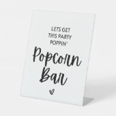 Lasst uns dieses Party Poppin Popcorn Bar Sockelschild (Vorderseite)
