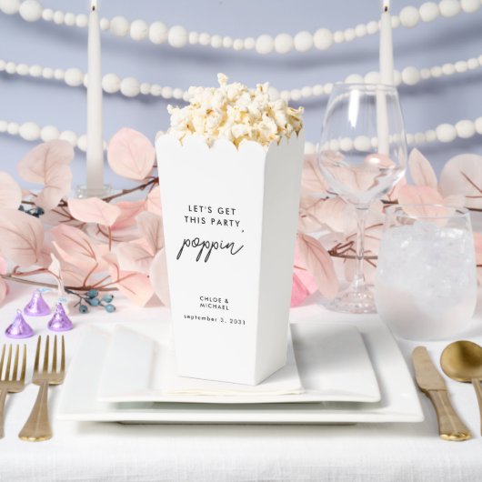 Lasst uns dieses Party Poppin Wedding Popcorn hole Geschenkschachtel (Hochzeit)