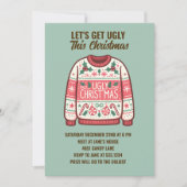 Lasst uns dieses Weihnachts-Tacky-Sweater-Party hä Einladung (Vorderseite)
